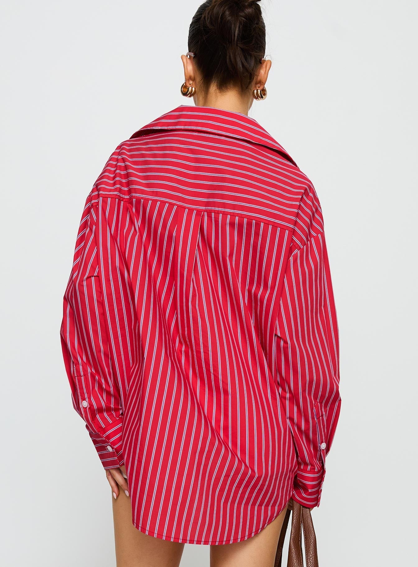 Kodhi Oversized Long Sleeve Top Red Stripe