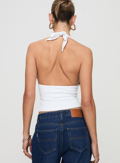 Whimsy Halter Top White