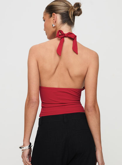 Whimsy Halter Top Red