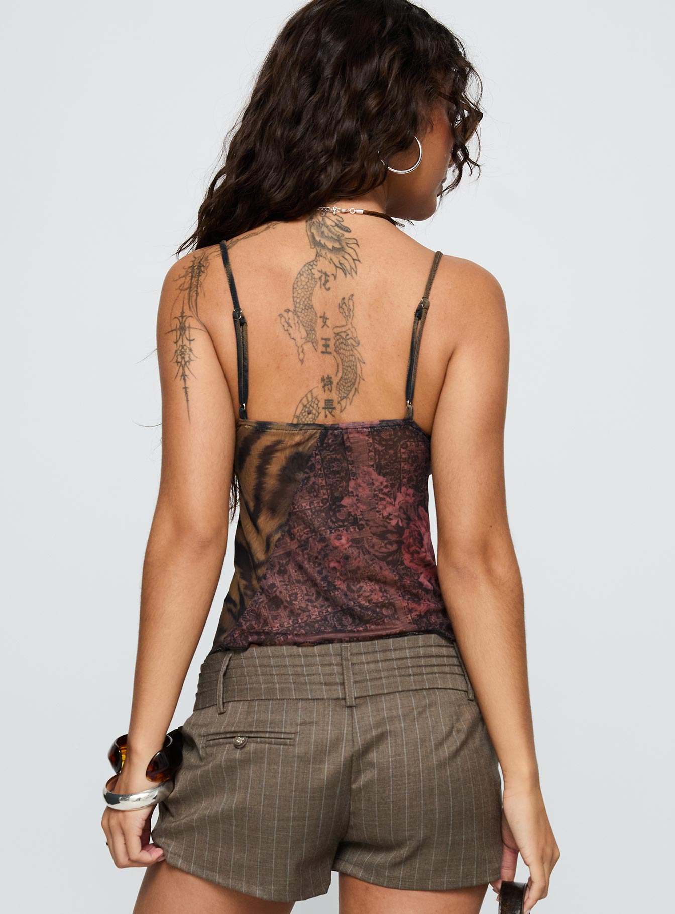 Start A Fire Mesh Cami Top Multi