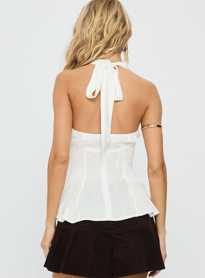 Follow Through Lace Trim Cami Top White
