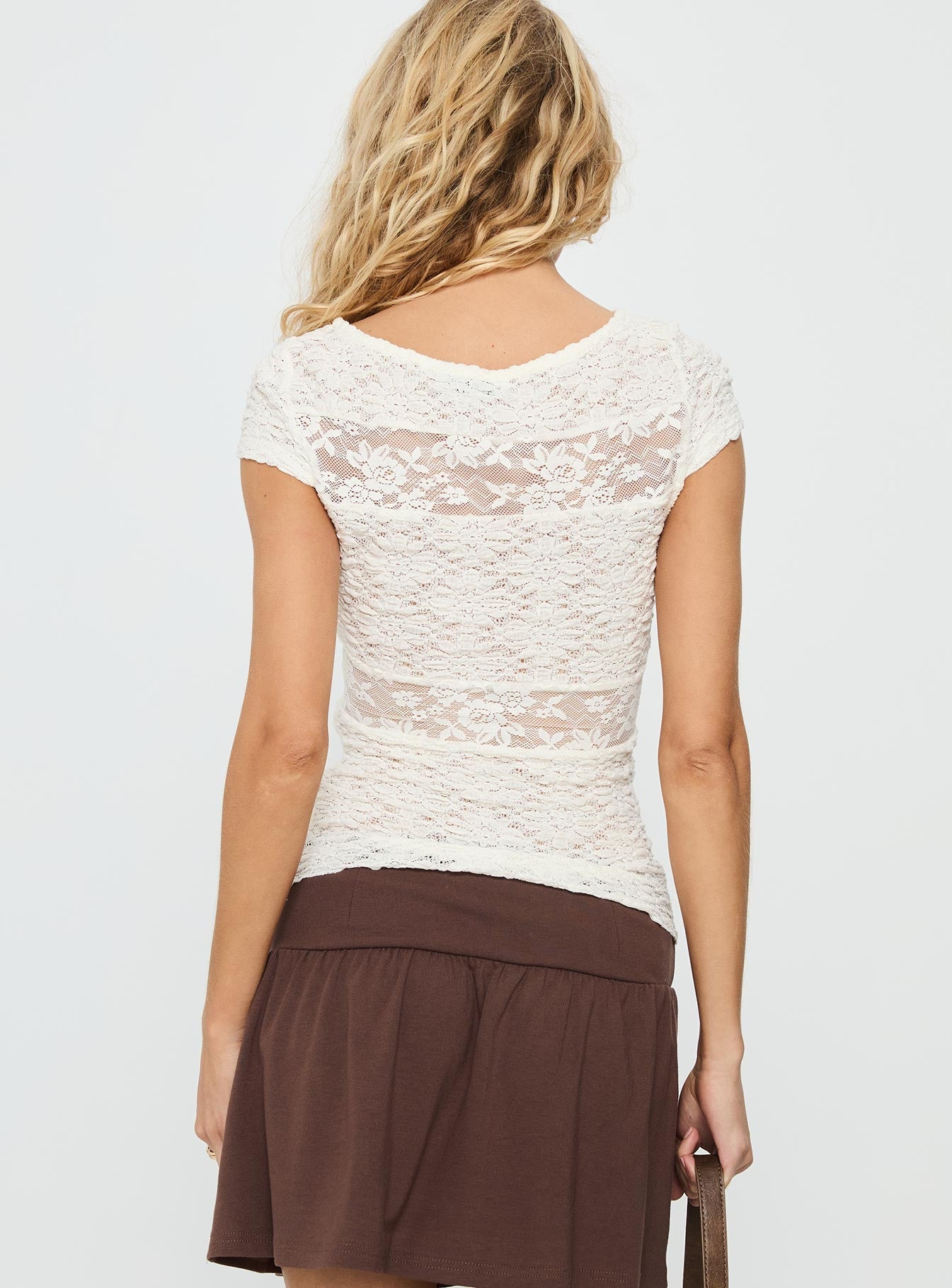 Coralee Lace Top White