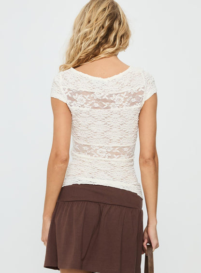 Coralee Lace Top White