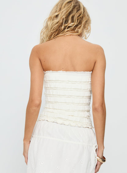 Jullian Strapless Textured Top Ivory