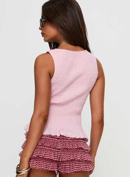 Chauntelle Ruched Top Pink