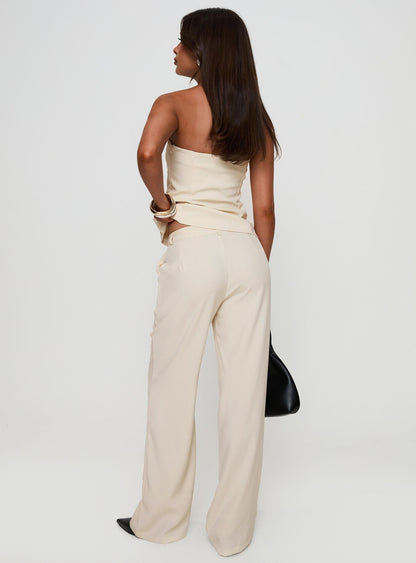 Irresistible Wide Leg Pant Cream Petite