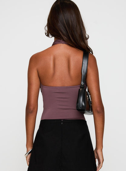 Shoot A Shot Wrap Detail Bodysuit Plum