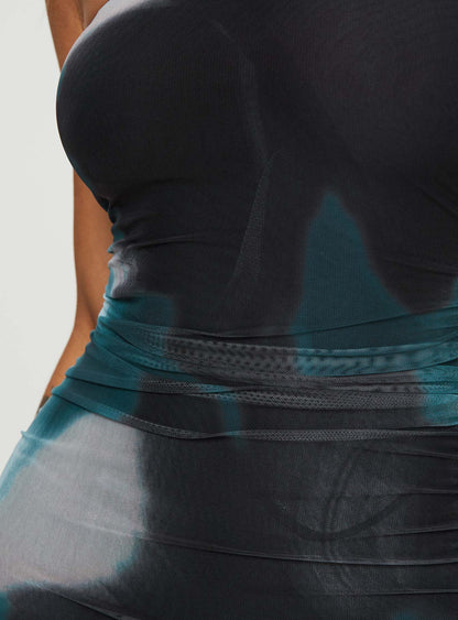 Kalena Mini Dress Navy Multi Petite