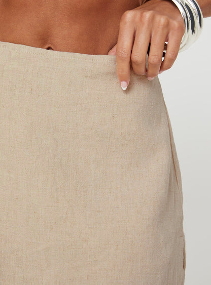 Gigi Linen Blend Skort Beige Petite