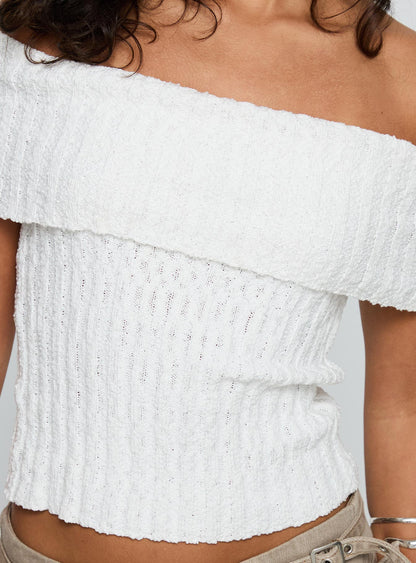 Murmur Off Shoulder Top White