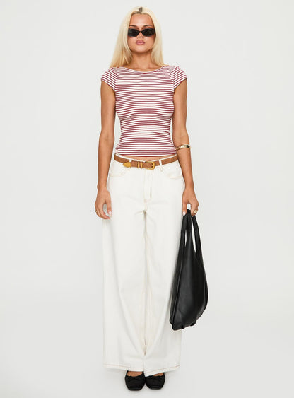 Drives Me Crazy Backless Top Red Stripe