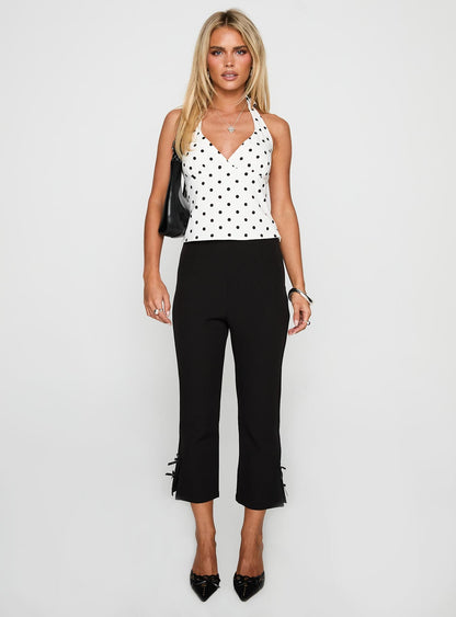 Alter Of Love Halter Top White / Polka Dot