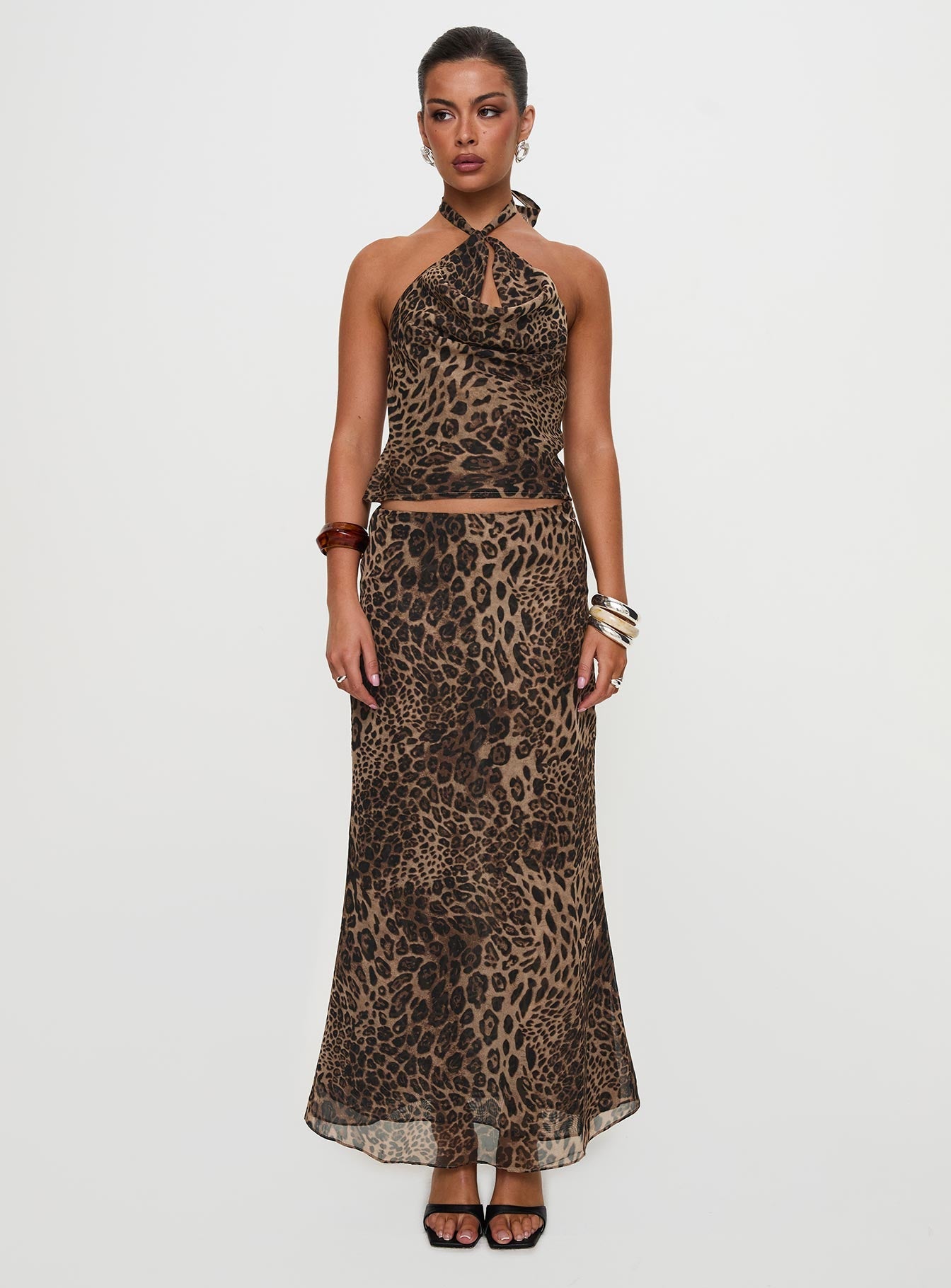 Eleganza Maxi Skirt Leopard Petite