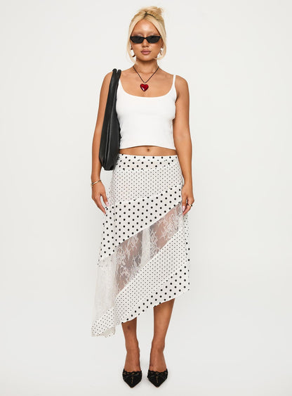 Rennar Maxi Skirt White / Polka Dot Petite