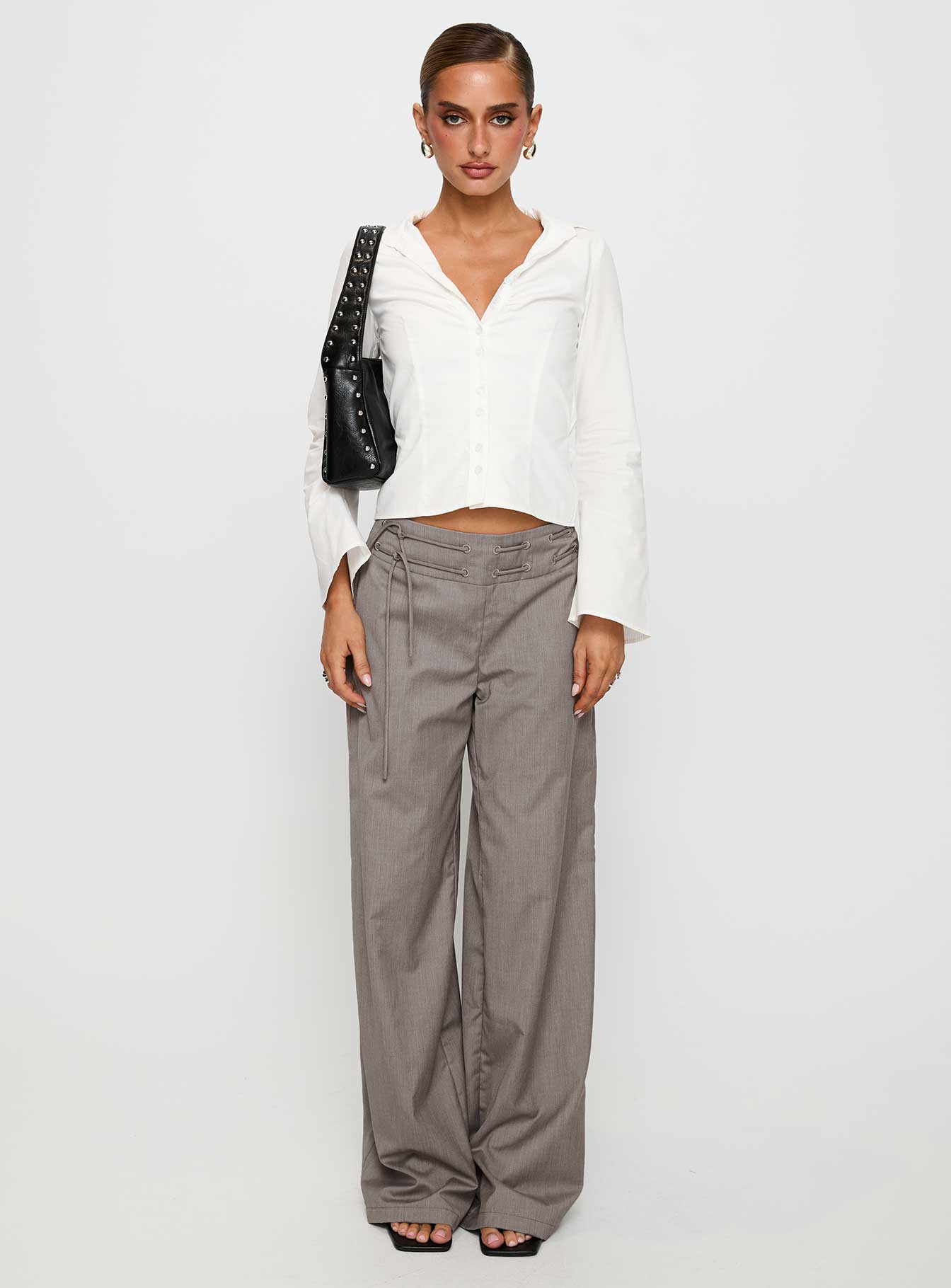 Just Have Fun Wide Leg Pant Grey Petite