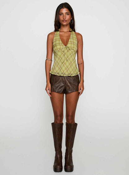 Amalthea Top Green Check