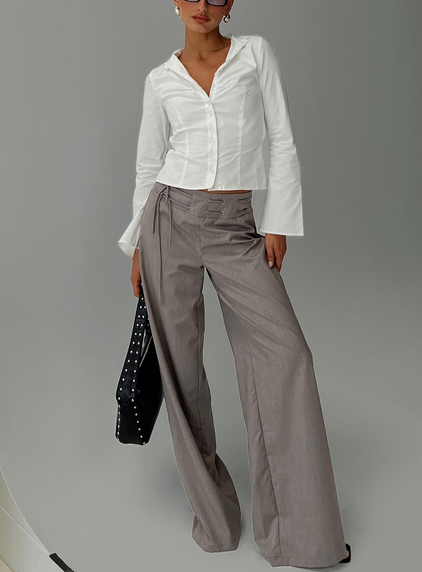 Just Have Fun Wide Leg Pant Grey Petite