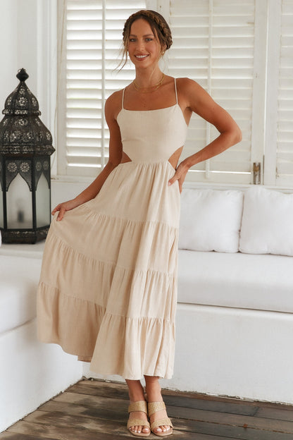 Got The Sun Maxi Dress Beige