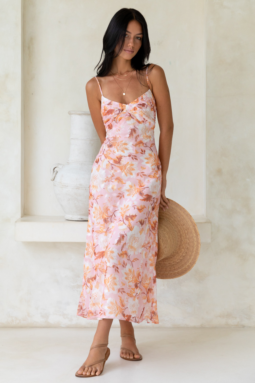 Bed Of Roses Maxi Dress Pink