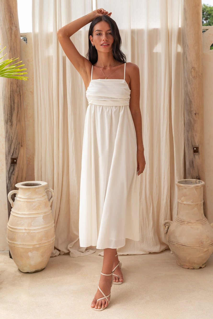 Dreamscapes Midi Dress White