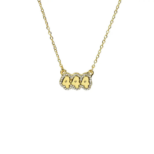Angel Number Bubble Font Necklace