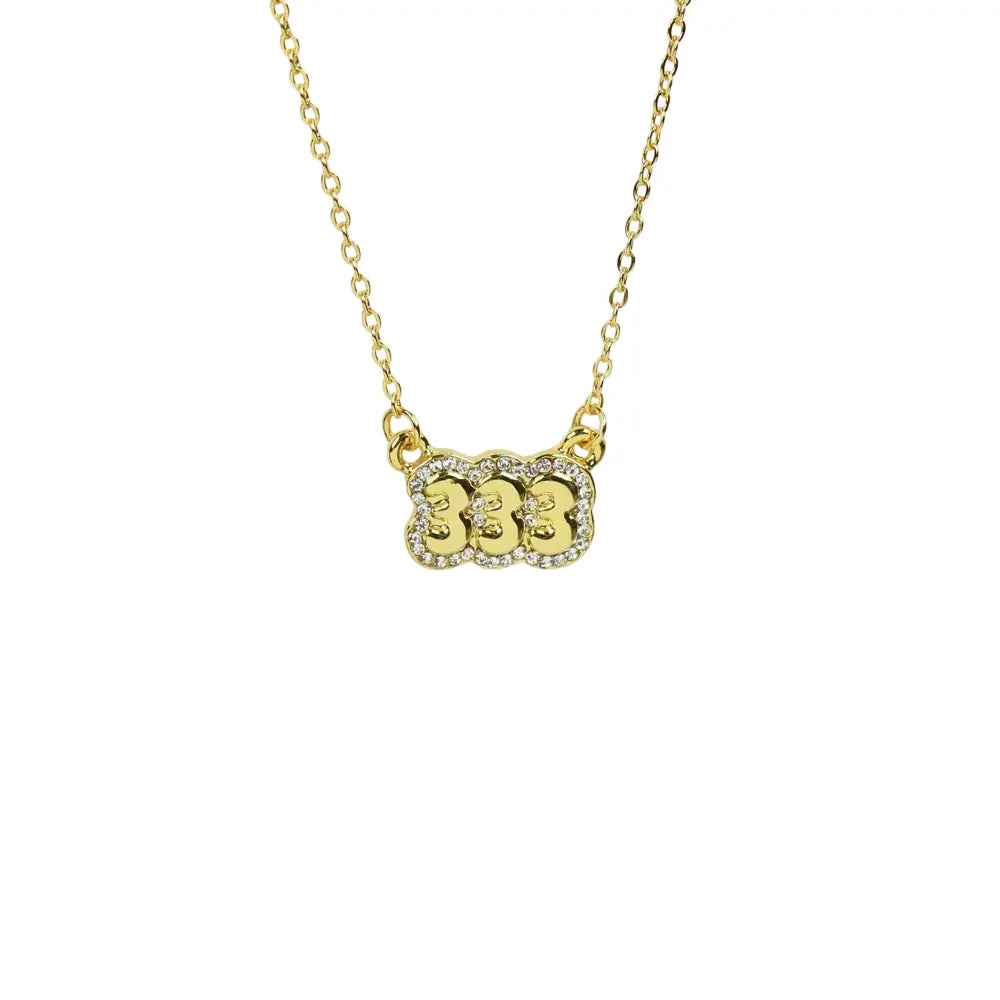 Angel Number Bubble Font Necklace