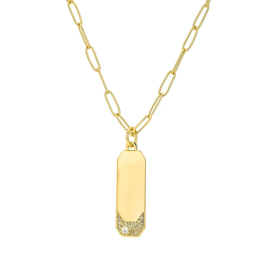 Cami Custom Engraved Vertical Bar Necklace