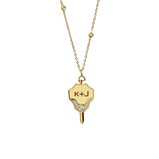 Charlotte Custom Engraving Key Pendant Necklace
