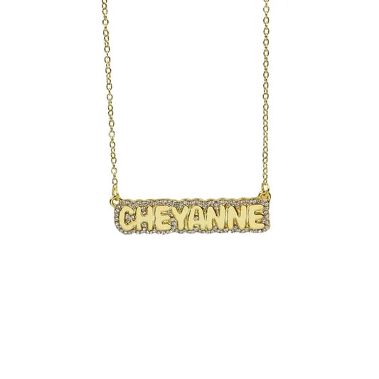 Custom Crystal Bubble Nameplate Necklace