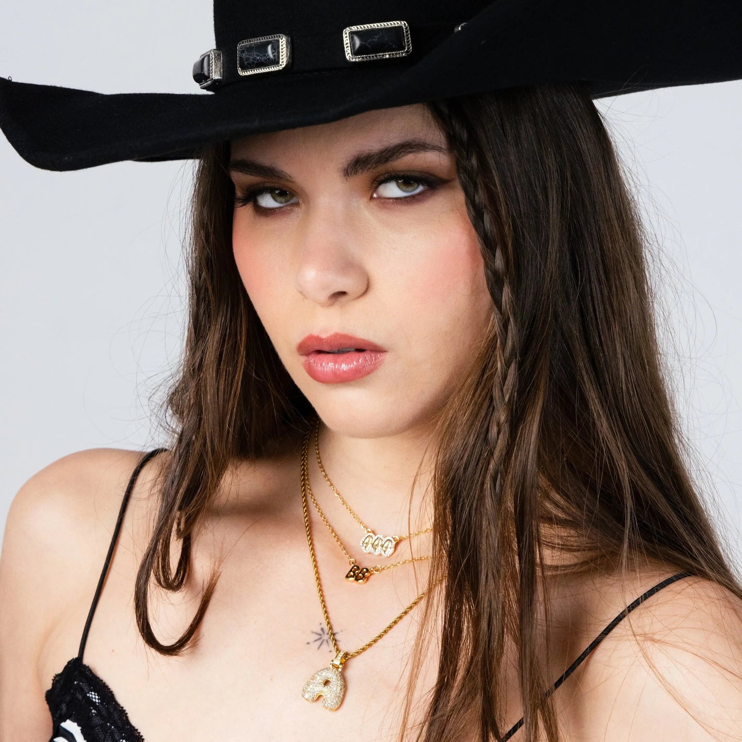 Custom Golden Bubble Font Name Necklace