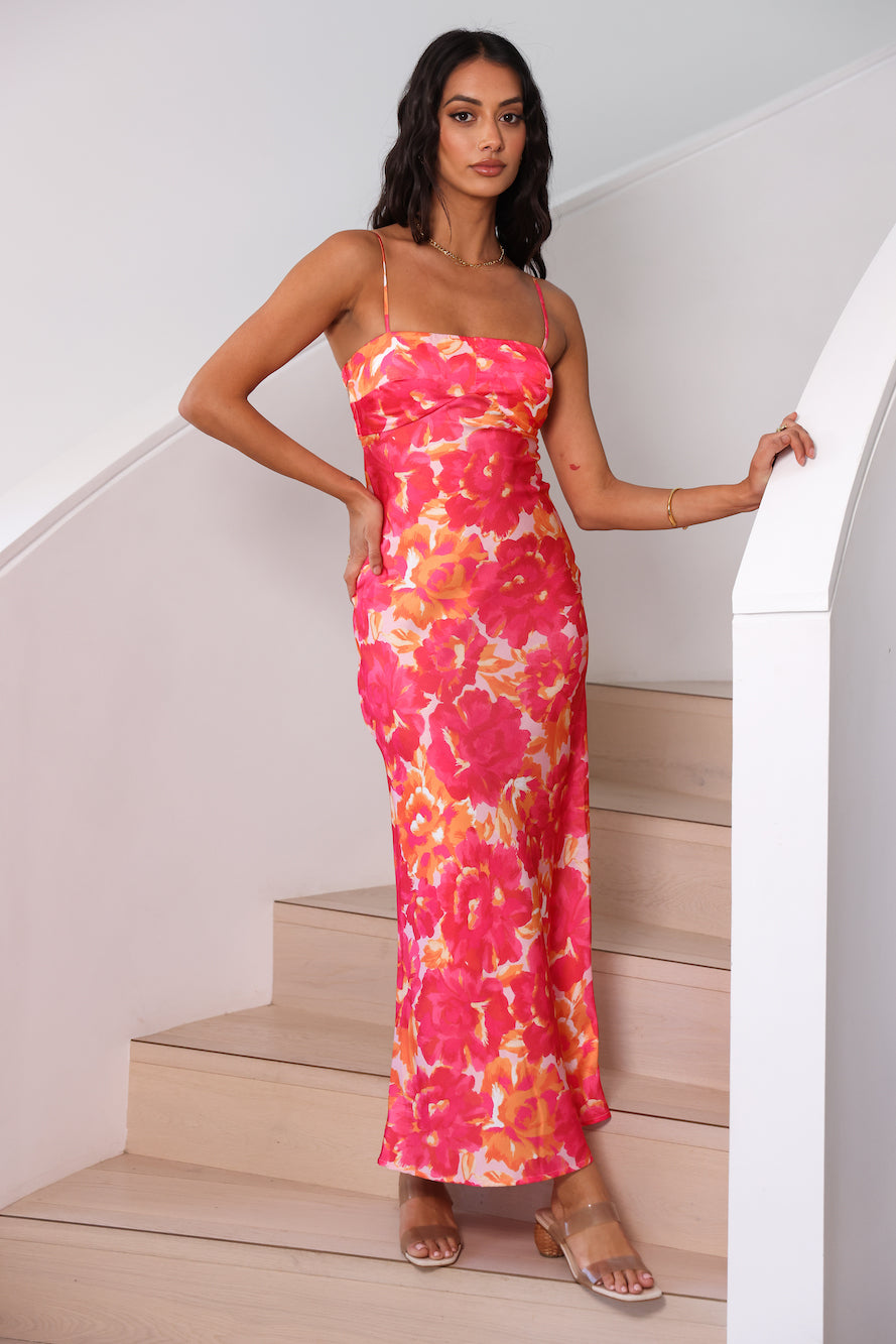 Starry Haze Midi Dress Pink