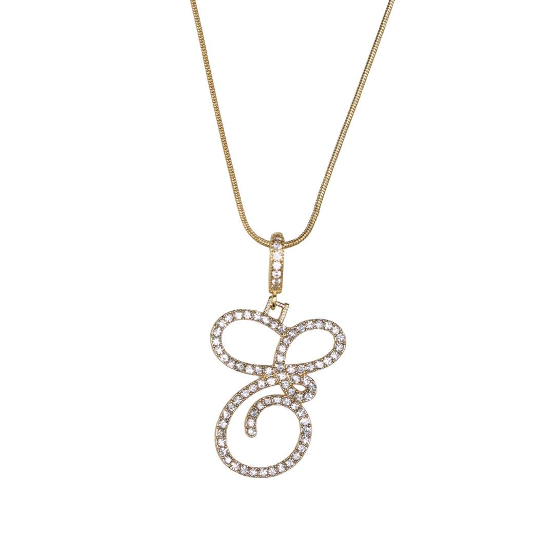 Glam Initial Necklace- Gold