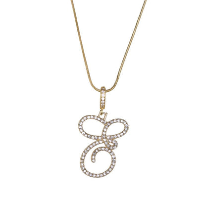 Glam Initial Necklace- Gold