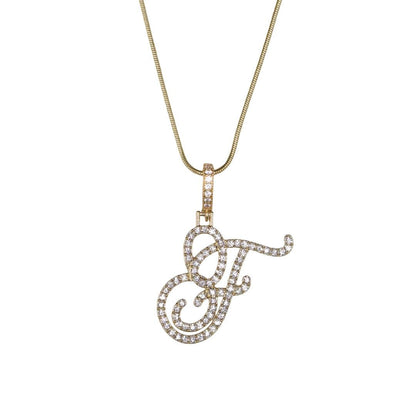 Glam Initial Necklace- Gold