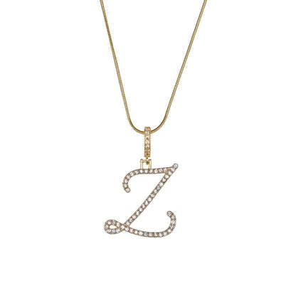 Glam Initial Necklace- Gold