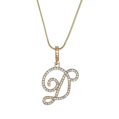 Glam Initial Necklace- Gold