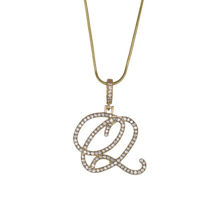 Glam Initial Necklace- Gold