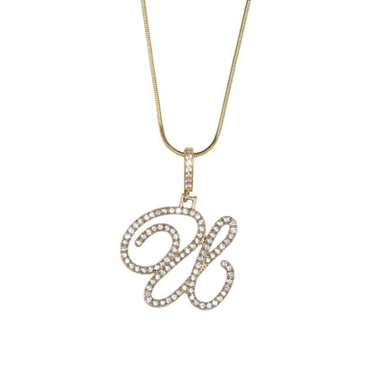 Glam Initial Necklace- Gold