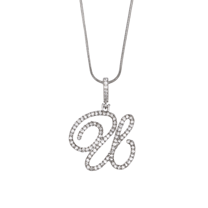 Glam Initial Necklace- Silver