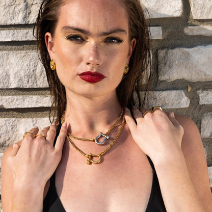 Horseshoe Twist Necklace- Gold