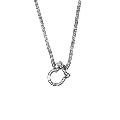 Horseshoe Twist Necklace- Silver