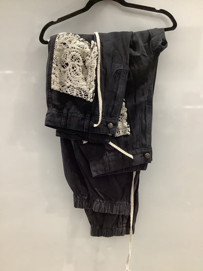 Crochet Detailed Jeans With Drawstrings