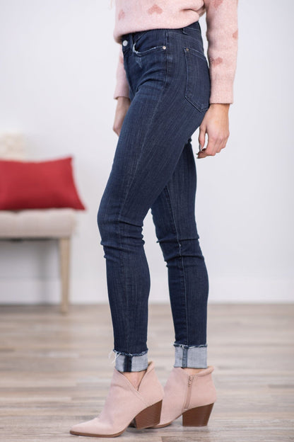 Judy Blue Dark Wash Cuffed Skinny Jeans
