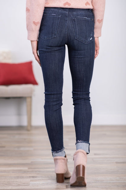 Judy Blue Dark Wash Cuffed Skinny Jeans