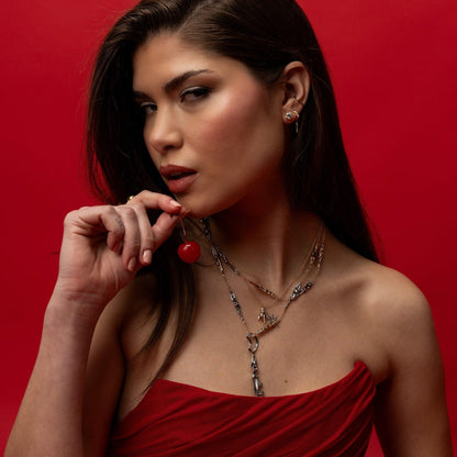 Key Seductress Mixed Metal Necklace