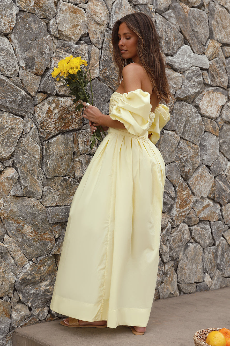 Bella Maxi Off-Shoulder Dress Yellow