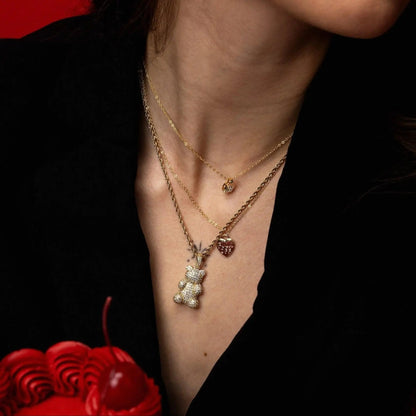 Large Crystal Bear Necklace