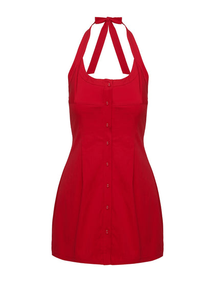 Mallorie Halter Mini Dress Red Petite