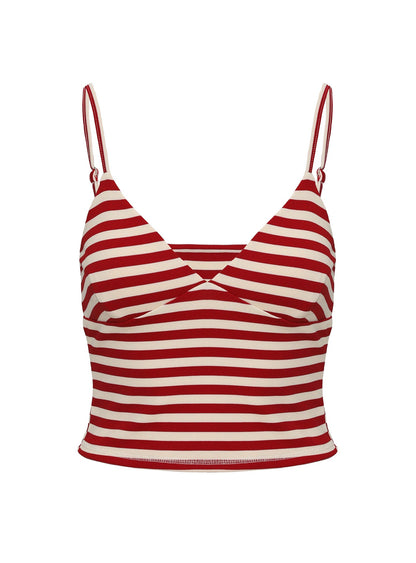 Miztaray Cami Top Red / Cream Stripe