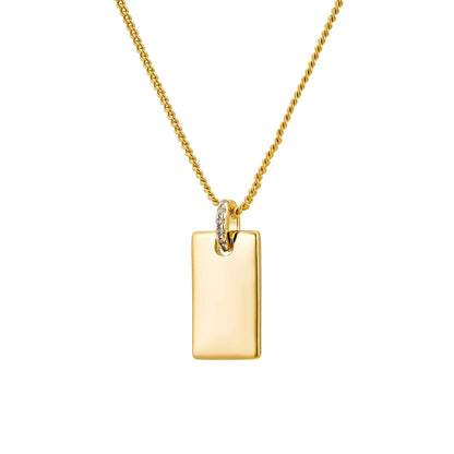 Rectangle Pendant Custom Engraved Necklace